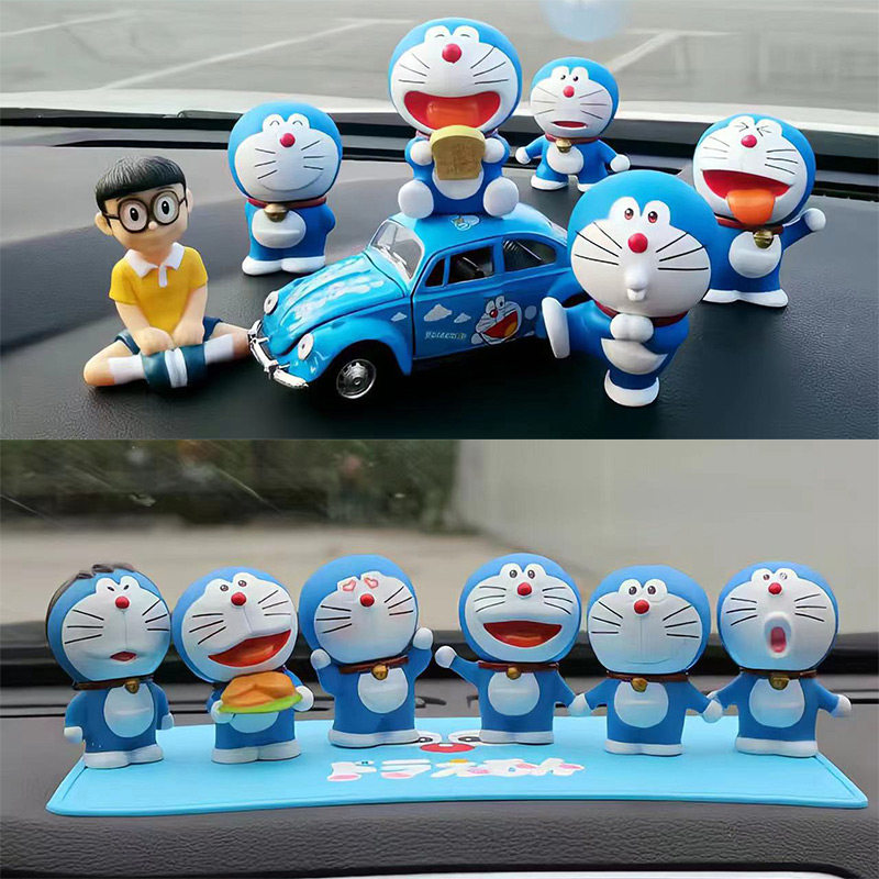 汽车车载哆啦a梦装饰机器猫大雄车内公仔摇头中控台摆件2022新款