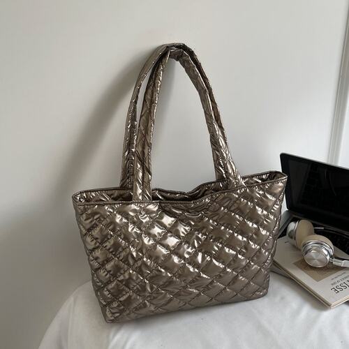 气质休闲纯色棉服包单肩大包托特