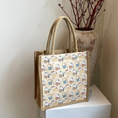 可爱卡通小熊手提包2025春夏新品 外出小拎包拉链托特包ins妈咪包