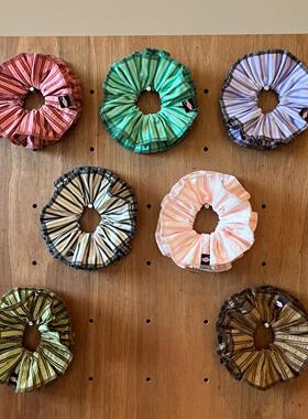 Bathroom「蛋白马林糖」双层发圈法式质感大肠圈配饰条纹韩系发饰