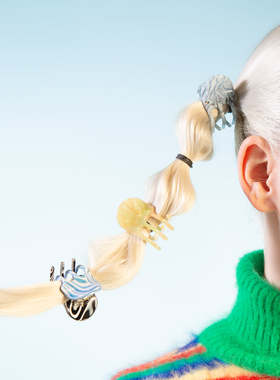 美国Chunks彩色mini棋盘格小抓夹孟菲斯风格小发爪 BathroomStore