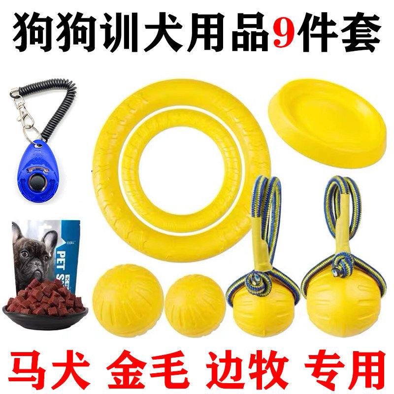 训犬装备套装金毛马犬训练玩具用品耐咬飞盘拉环响片训狗神器腰包