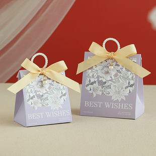 创意婚礼伴手礼小众糖盒结婚喜糖盒子高级感喜糖袋子礼盒空盒纸盒
