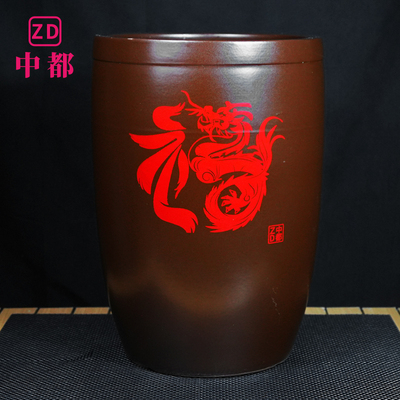 景德镇陶瓷水缸储水用老式酱缸腌菜咸菜缸家用发酵缸土陶带盖米缸