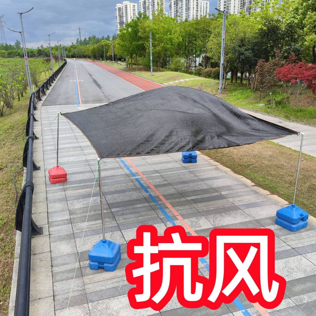 加粗不锈钢杆子抗风天幕伸缩款式图片