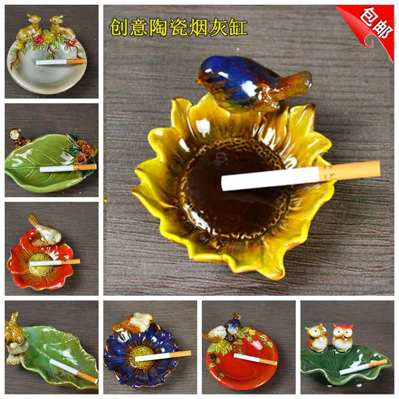 创意彩色陶瓷烟灰缸家居饰品摆件烟缸个性潮流礼品生日礼物送男友|msdalam kategori bekalan perayaan/hadiah, Hadiah kreatif, ashtray fesyen - dari Buy2taobao.com untuk memberikan perkhidmatan ejen Taobao profesional membeli
