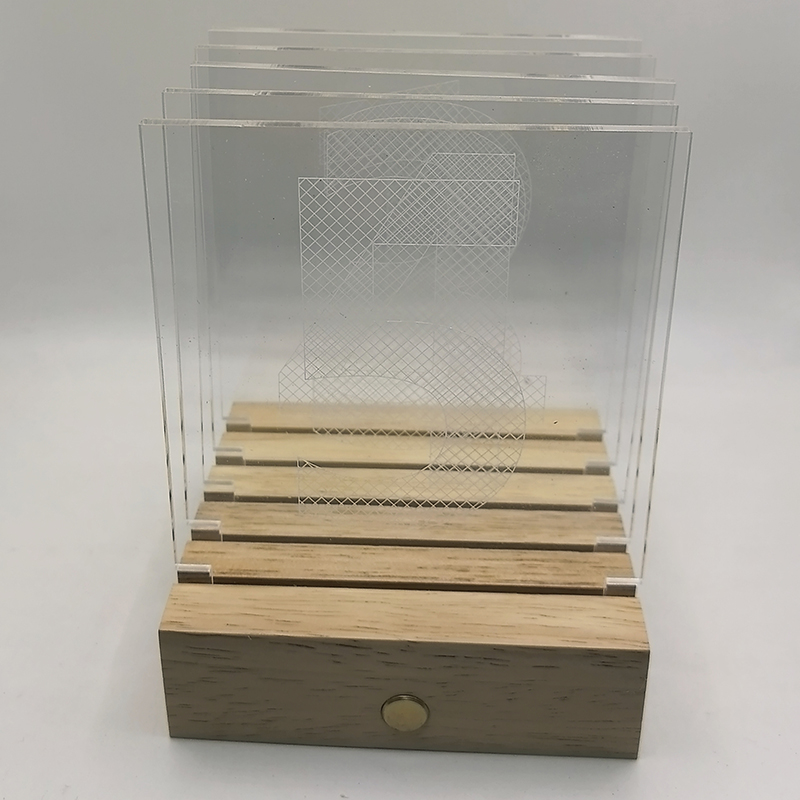 实木亚克力板小夜灯手工DIY雕刻画动态氛围台灯手工材料包素材画