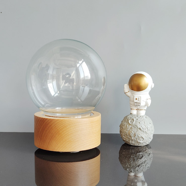 永生花diy展示摆件透明玻璃实木音乐盒干花微景观母亲节装饰礼物