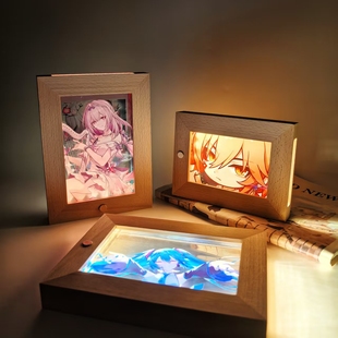 亚克力板卡砖水晶砖二次元动漫砖发光充电款相框灯框发光底座盒子