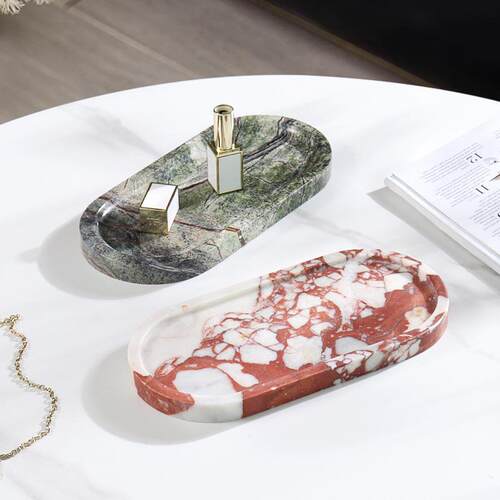 轻奢大理石香薰置物收纳托盘托盘
