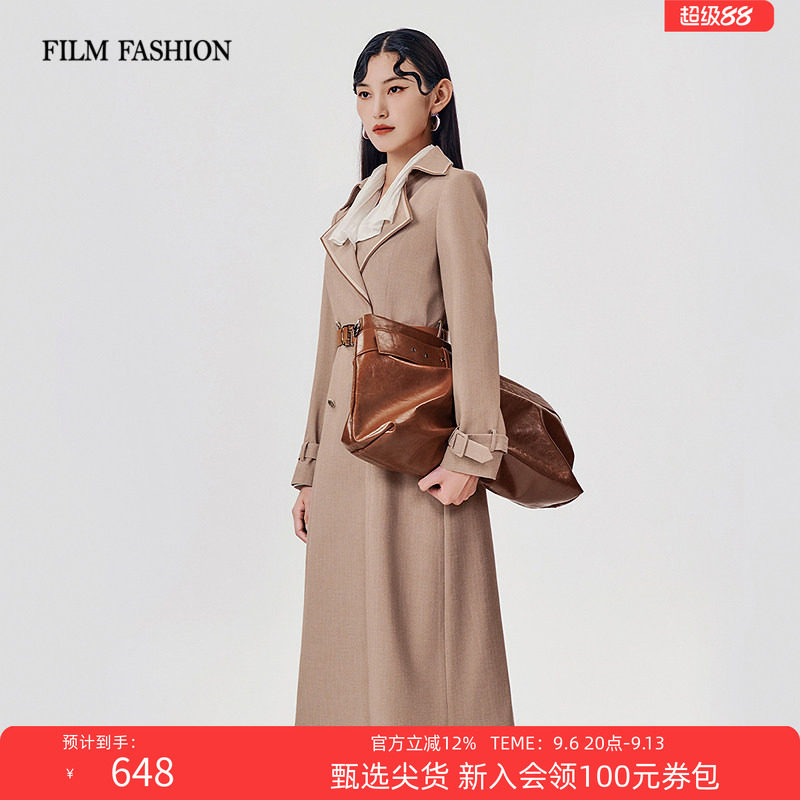 一电影一时装春季中长新款中长款风衣外套女款通勤风图片