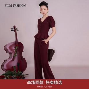 2026夏季 一电影一时装 商场同款 两件套 针织套装 荷叶边女 新款