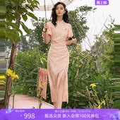 一电影一时装 千金改良波点旗袍连衣裙女长裙独特超好看 春夏新中式