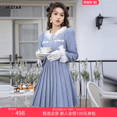 冷淡系独特别致裙子连衣裙女宴会气质洋气 长袖 STAR春季 翻领新款