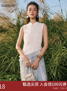 一电影一时装夏季新款蕾丝网纱绣花旗袍连衣裙新中式收腰高级女士