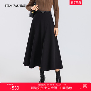 A字裙大裙摆半身裙高腰女显瘦超好看 新款 一电影一时装 2025冬季