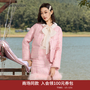 【商场同款】一电影一时装2025冬季新款短款羽绒服桑蚕丝鹅绒女士