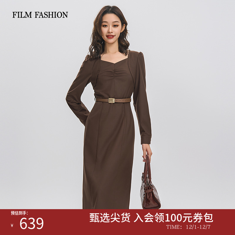 一电影一时装冬季新款优雅高级连衣裙女流行好看气质风格法式今年