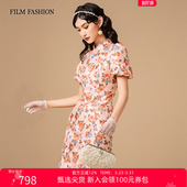 夏季 设计小众短款 新款 改良泡泡袖 旗袍连衣裙女 新中式 一电影一时装