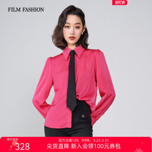 通勤风领带翻领梭织上衣衬衫 春秋新款 一电影一时装 女 尖货直降