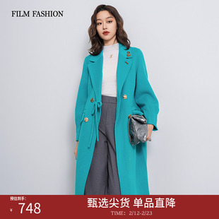 【2件9折】一电影一时装冬季100%绵羊毛双面呢大衣外套女气质