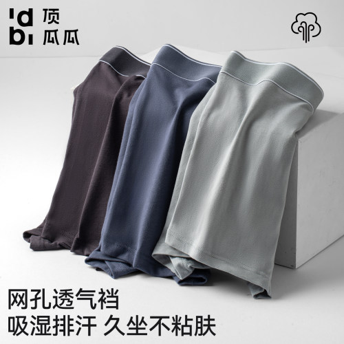 顶瓜瓜男士抑菌棉质平角0压无感舒适吸湿排汗久穿不变形贴身内裤