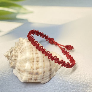 新年蜡线手链手工编织手绳男女情侣本命年红绳尖晶石金刚结般若镯