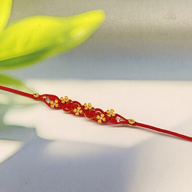 手工编织大猫老师窗间桂腊线手绳玉米结银镀金桂花手链女生可定制