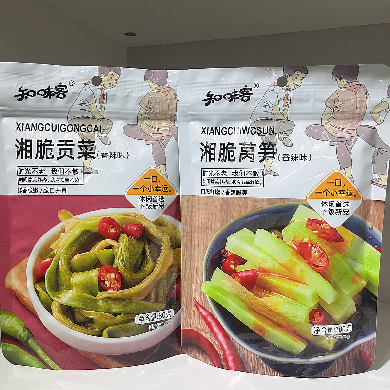 湘脆贡菜香辣味即食下饭菜湖南特产泡椒脆笋开胃小零食4袋包邮