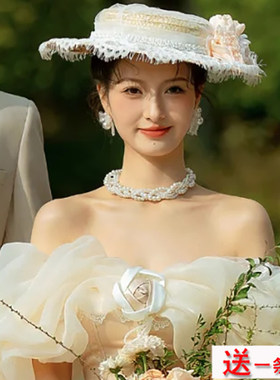 短款四层珍珠项链配婚纱礼服颈链结婚新娘拍照饰品女士锁骨链238