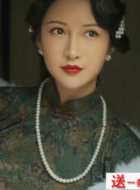 仿珍珠项链配旗袍配饰品60cm颈链中长款女士摄影拍照饰品项圈240