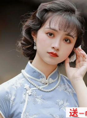 搭配旗袍珍珠项链女士50cm颈链子锁骨链复古国风摄影拍照饰品606