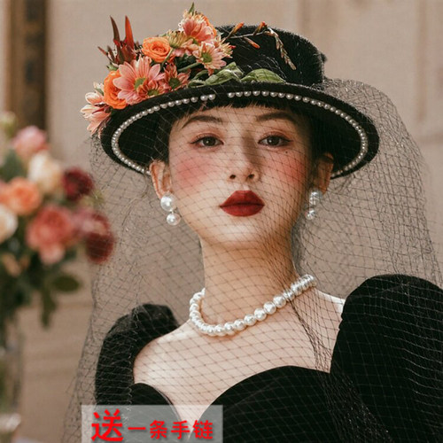 37cm大珍珠项链女士夏季法式复古配饰品锁骨链子拍照颈链短款241