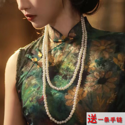搭配旗袍珍珠项链女士颈链