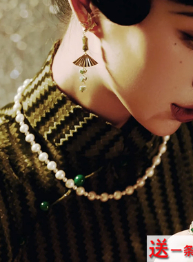 仿珍珠项链配旗袍配饰品毛衣链50cm加长款颈链子女士气质项饰1884