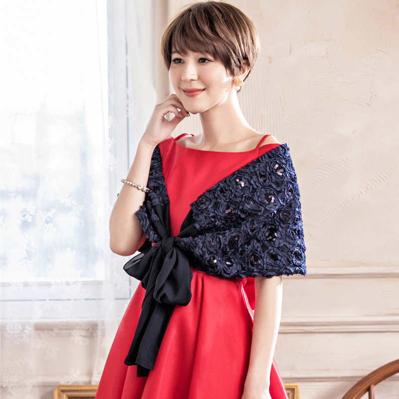 婚礼新娘小披肩女士春秋季结婚纱披风伴娘礼服围巾晚宴会斗篷3379