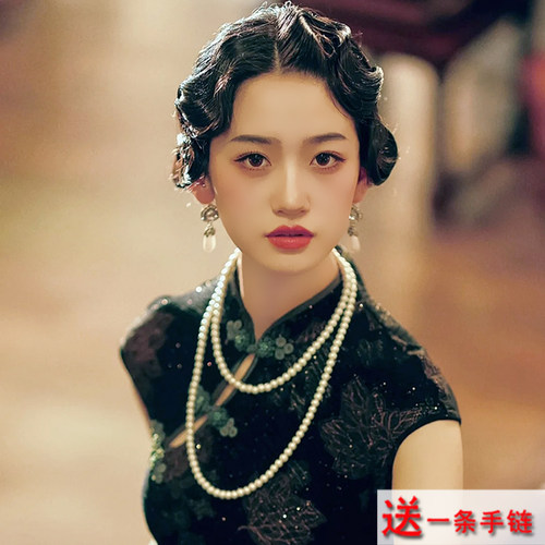 配旗袍珍珠项链女士颈链