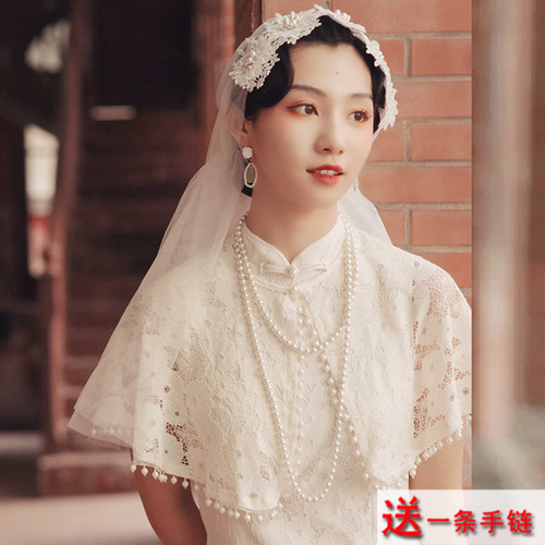 配旗袍项链女士仿珍珠毛衣链