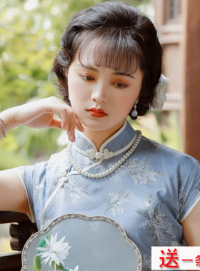 仿珍珠项链配旗袍配饰品妈妈款颈链50cm加长版锁骨链子毛衣链606