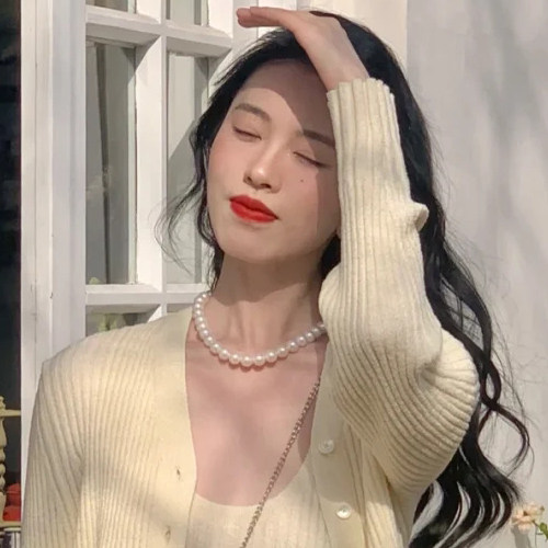 毛衣链短款夸张大珍珠项链搭配旗袍颈链女装锁骨链日韩项饰品949
