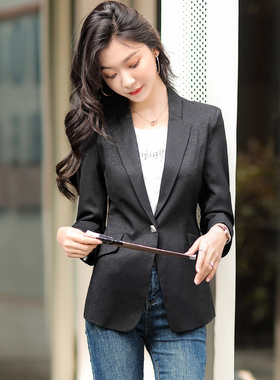 春夏季黑色小西装外套修身显瘦春秋季薄款女士小西服上衣外搭6228