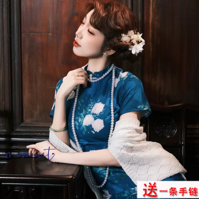 搭配旗袍珍珠项链155cm女士多层叠戴款颈链中长款毛衣链子项圈400