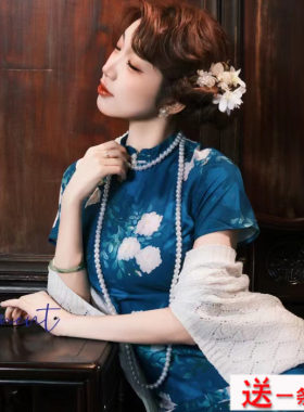 搭配旗袍珍珠项链155cm女士多层叠戴款颈链中长款毛衣链子项圈400