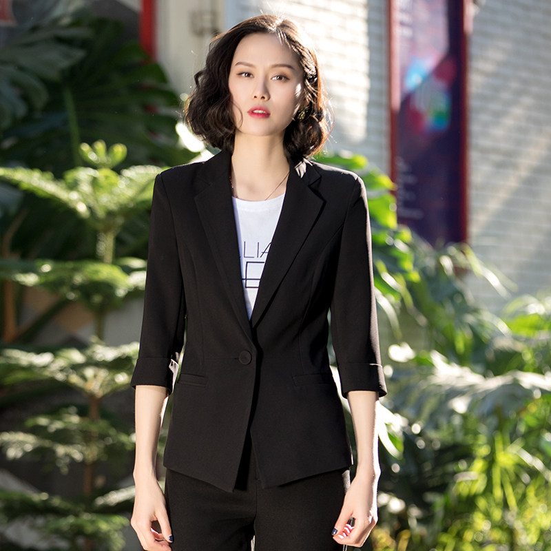 七分袖小西装外套女士韩版时尚图片