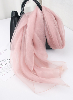 新娘伴娘小披肩旗袍围巾丝巾两用薄款纯色纱巾女晚礼服披风88180