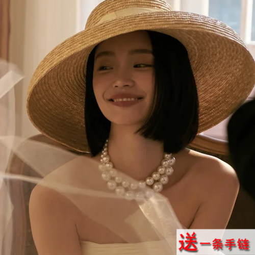 双层珍珠项链配婚纱礼服颈链子女士拍照饰品多层锁骨链子短款532