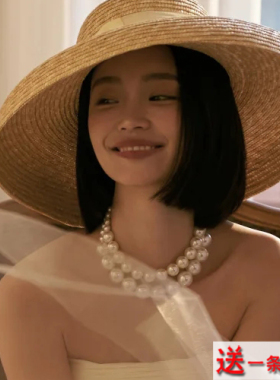 双层珍珠项链配婚纱礼服颈链子女士拍照饰品多层锁骨链子短款532
