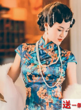 搭配旗袍珍珠项链双层叠戴颈链女
