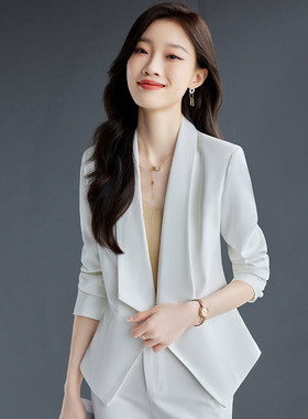 白色韩版小西装外套女显瘦百搭