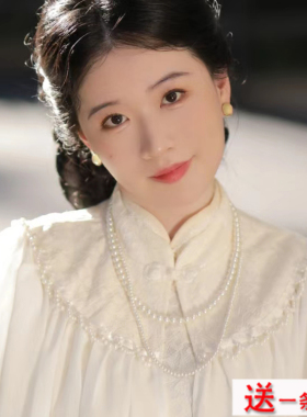 双层珍珠项链中长款女民国风